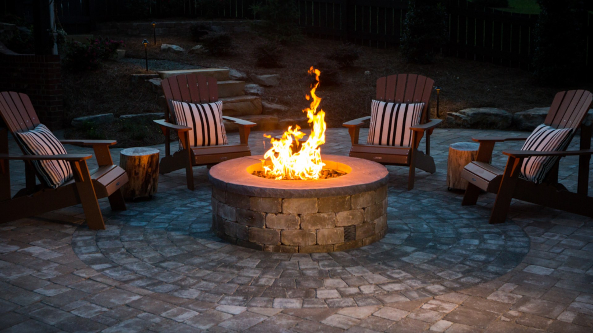 Custom fire pit made for customers of Ideal in Greensboro, NC.