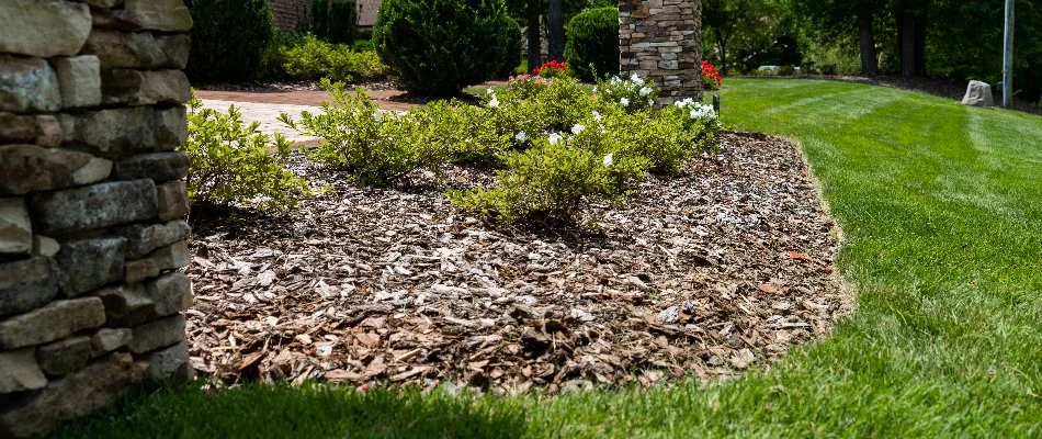 Mulch installed on residential property in Greensboro, NC.