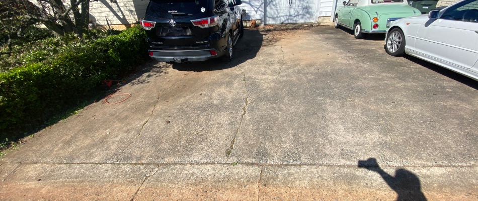Before photo of a driveway installation project in Winston-Salem, NC.