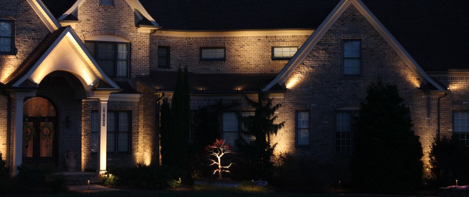 Dimmed lighting around home in Jamestown, NC.