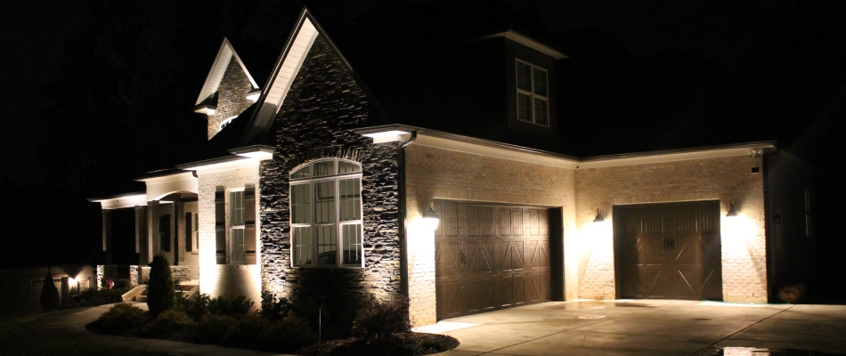 Outdoor garage lighting feature in Kernersville, NC.