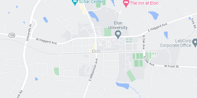 Elon, NC Area Map Graphic