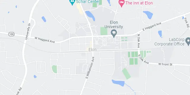 Elon, NC Area Map Graphic