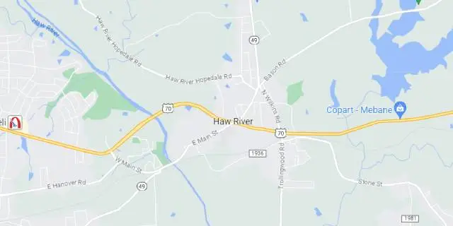 Haw River, NC Area Map Graphic
