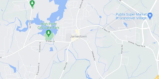 Jamestown, NC Area Map Graphic