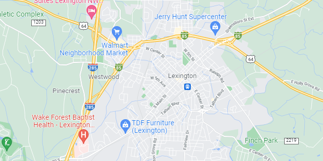 Lexington, NC Area Map Graphic