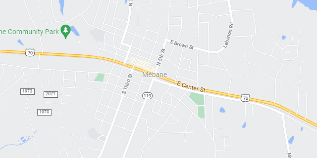 Mebane, NC Area Map Graphic