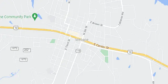 Mebane, NC Area Map Graphic