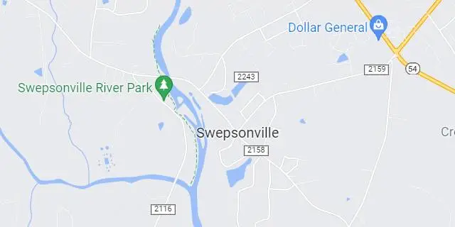 Swepsonville, NC Area Map Graphic