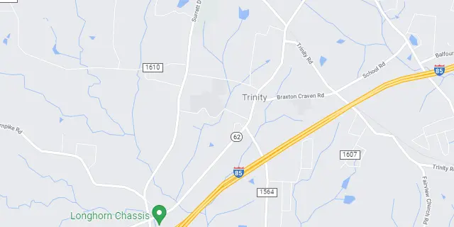 Trinity, NC Area Map Graphic