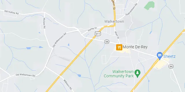 Walkertown, NC Area Map Graphic